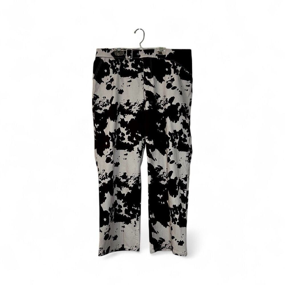 Miaou Jeans 1xl, Women’s in Brown and Cream Cow Print, Cotton Spandex, Western